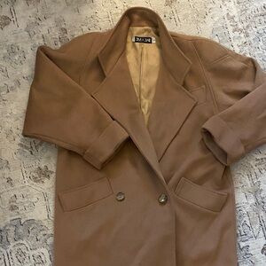 MaxMara Tan Double-Breasted Trench Coat